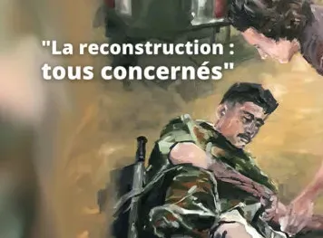 Illustration d'un militaire blessé