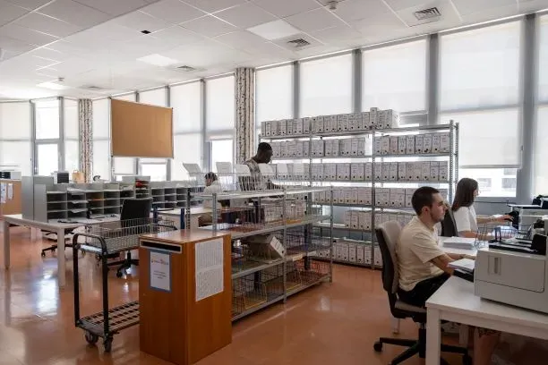 Étudiants en job étudiant travaillant dans un bureau